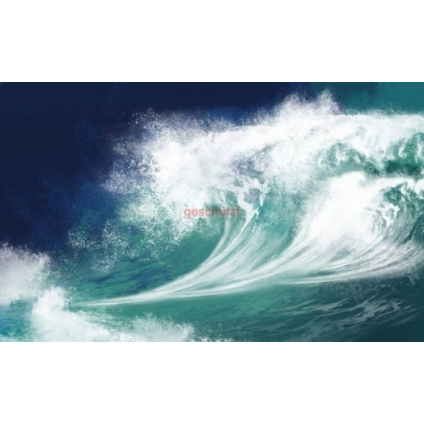 Akustikbild Big Wave 100cm x 100cm x 4cm mit gebürstetem Alurahmen