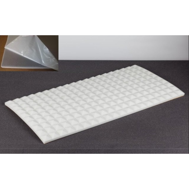 Pyramidenschaumstoff aus Basotect® 100x50x3cm weiss klebend
