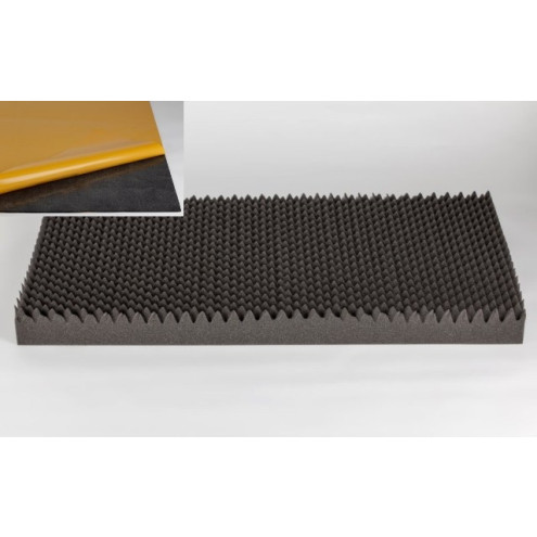Akustik Noppenschaumstoff MicroPor 100x50x9cm anthrazit klebend