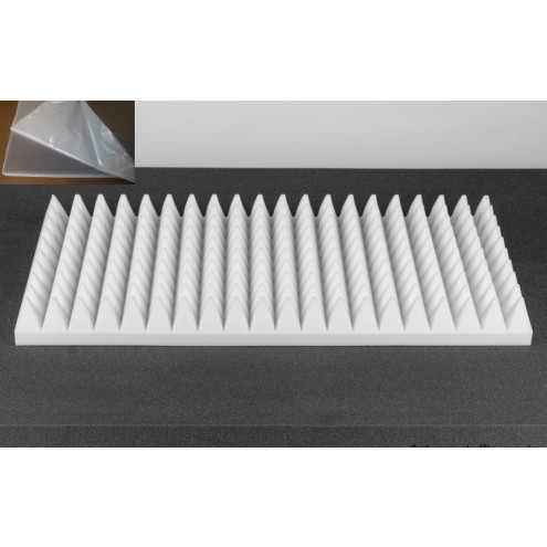 Pyramidenschaumstoff aus Basotect® 100x50x7cm weiss klebend