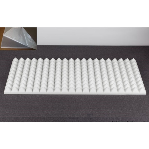 Pyramidenschaumstoff aus Basotect® 100x50x5cm weiss klebend