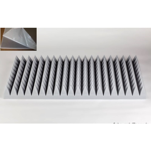 Pyramidenschaumstoff aus Basotect® 100x50x10cm grau klebend